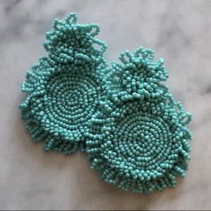 Aqua Blue Beaded Earrings